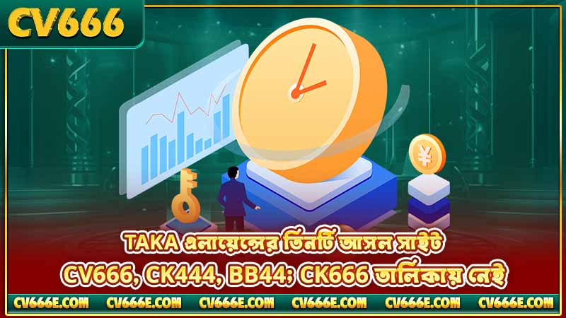 CK666 খুঁজছেন? আসলে আপনি CV666 বা CK444 খুঁজছেন 2 TAKA এলায়েন্সের তিনটি আসল সাইট — CV666, CK444, BB44; CK666 তালিকায় নেই
