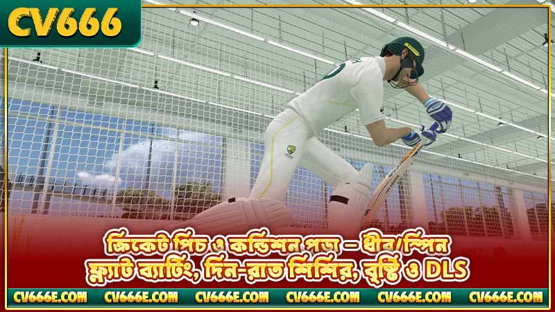 Bangladesh vs India ক্রিকেট বেটিং — বাজির আগে যা দেখবেন 4 ক্রিকেট পিচ ও কন্ডিশন পড়া — ধীর/স্পিন, ফ্ল্যাট ব্যাটিং, দিন-রাত শিশির, বৃষ্টি ও DLS