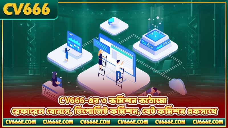 CV666 Affiliate Program - কমিশন, এজেন্ট লেভেল ও আয়ের গাইড 2 CV666-এর ৩ কমিশন কাঠামো — রেফারেল বোনাস, ডিপোজিট কমিশন, বেট কমিশন একসাথে