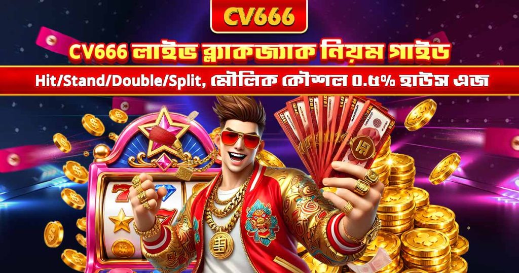 লাইভ ব্ল্যাকজ্যাক নিয়ম — চার্ট, ধরন ও কৌশল 1 CV666 লাইভ ব্ল্যাকজ্যাক নিয়ম গাইড — Hit/Stand/Double/Split, মৌলিক কৌশল ০.৫% হাউস এজ